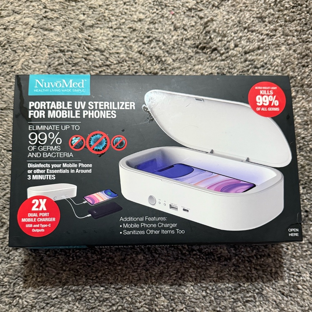 Portable UV Sterilizer for Mobile Phones - White